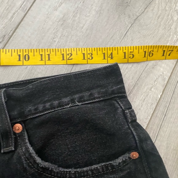 Levis Premium Black Denim Shorts - Picture 7 of 10